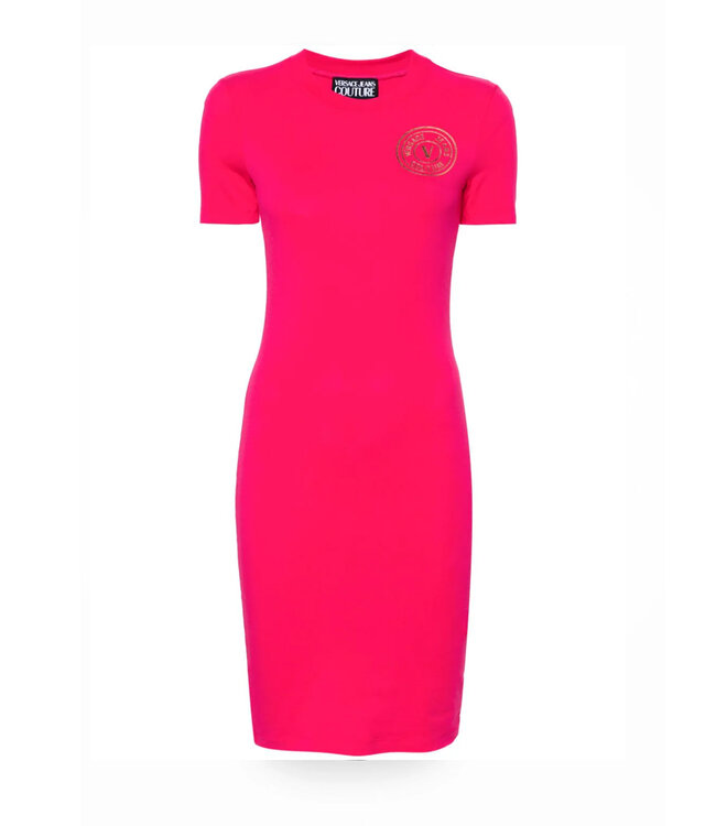 Versace Jeans couture V-Emblem Midi Tee Dress -Pink