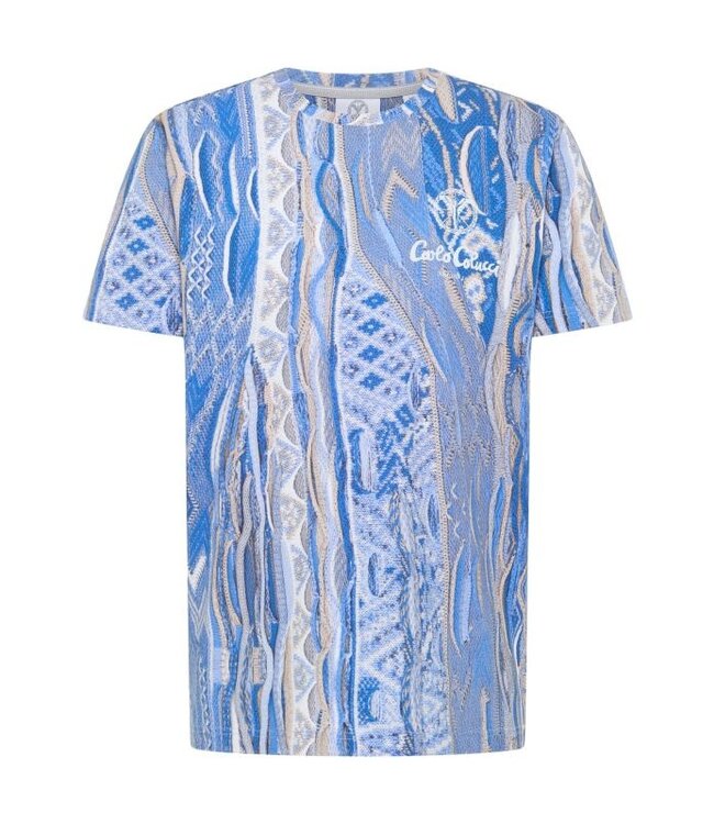 Carlo colucci TEE- Allover-Blue-Beige