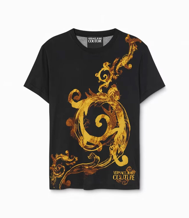 Versace Jeans couture Tee Watercolour couture-Black-gold