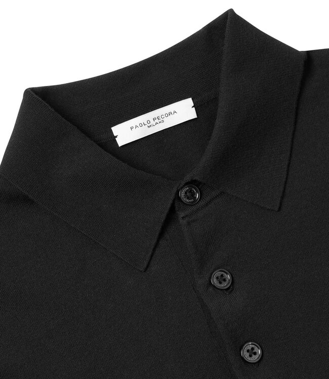 Paolo Pecora Milano Knitted Polo-Black
