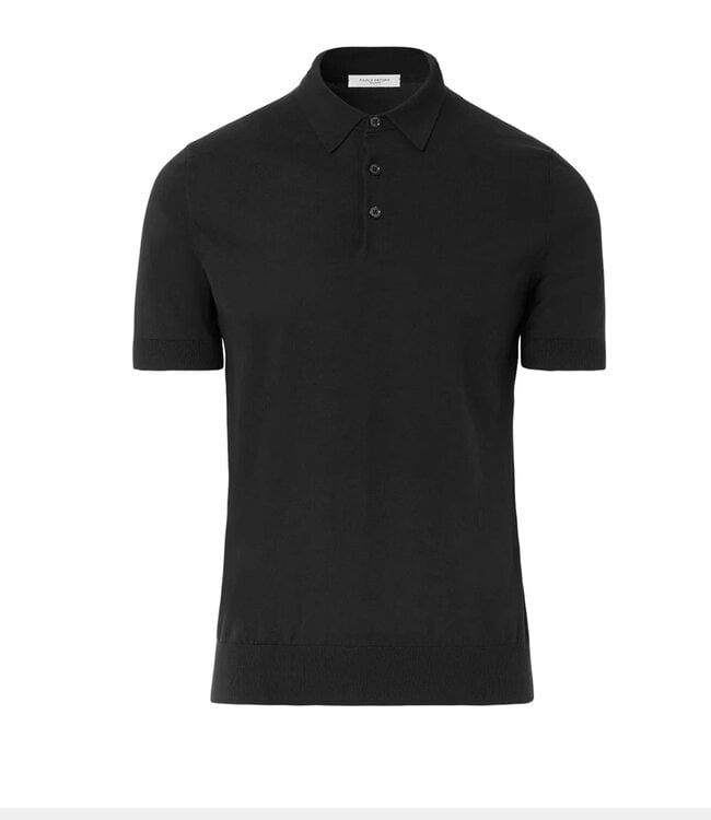 Paolo Pecora Milano Knitted Polo-Black