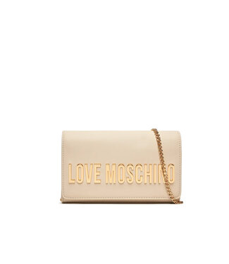 Love moschino Womans Shoulder Logo Bag-Beige-