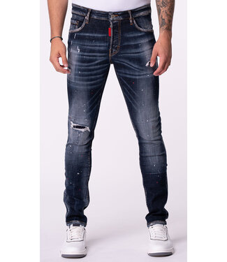 Mybrand Ruby Red Spotted Jeans-Blue