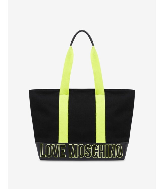 Love moschino Womans Canvas Shopper Bag-Black