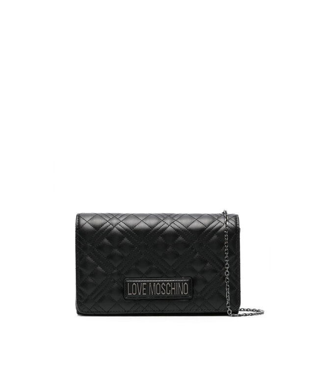 Love moschino Crossbody Quilted Bag with logo-Black