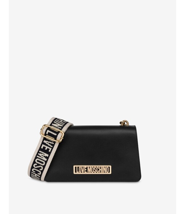 Love moschino Webbing Strap Shoulder Bag-Black