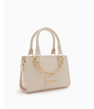 Love moschino Womans Handbag Strass chain-Beige