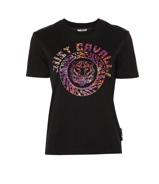 Just Cavalli Woman Tee Tiger Emblem Leo-Black