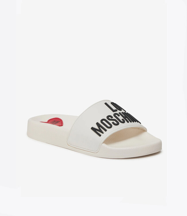 Love moschino Woman Logo Slide-White