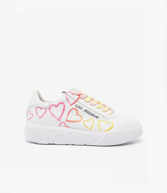 Love moschino Wmn Sneaker Heart Love-White-