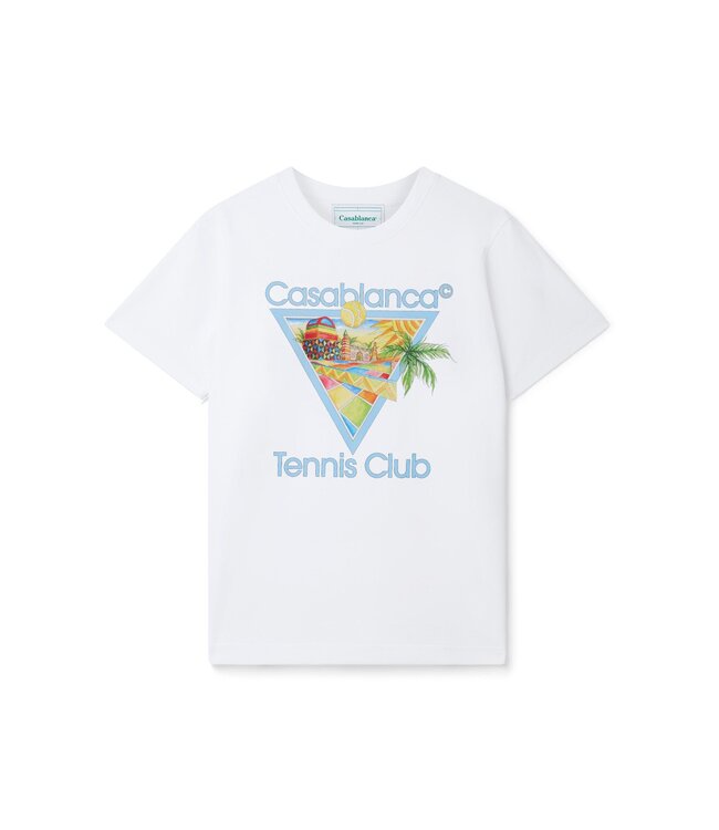 CASABLANCA Tee Afro Cubism Tennis Club-White