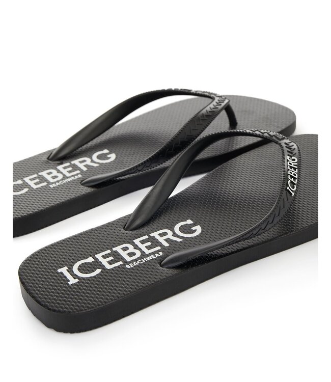 ICEBERG Flip Flop Vertical Logo-Black