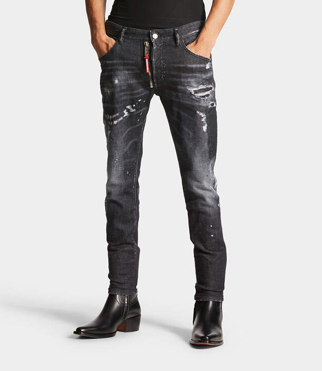 Dsquared2 Black Pioner Wash Skater Jeans