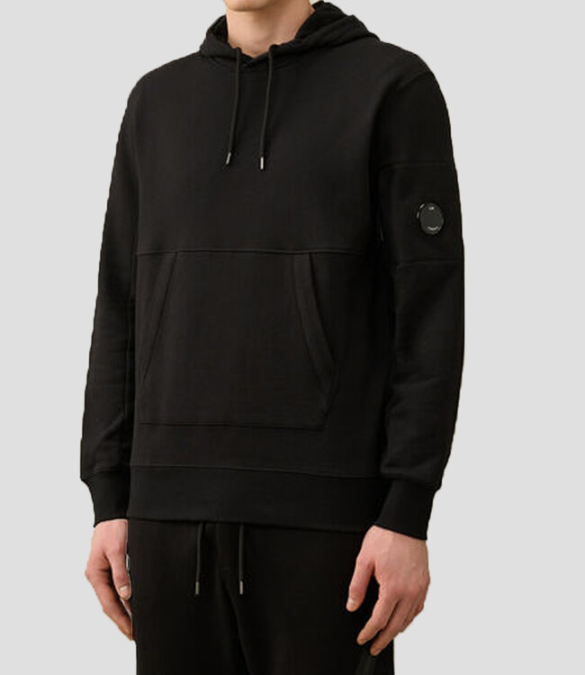 C.P Company Diagonal Raised Hoodie-Black
