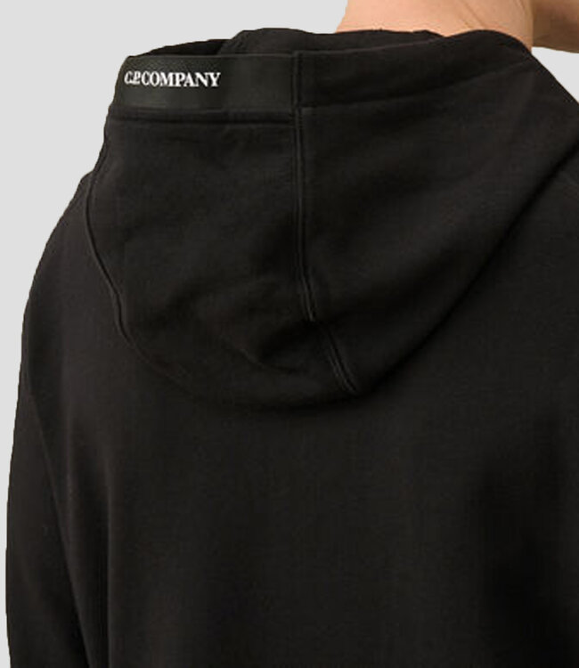 C.P Company Diagonal Raised Hoodie-Black