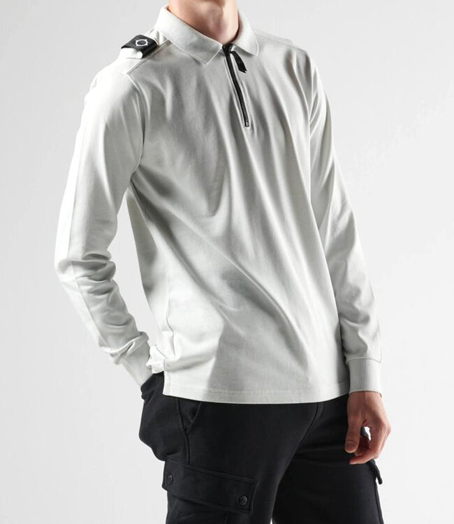 Ma.Strum Long Sleeve Jersy Zip Polo-Mist