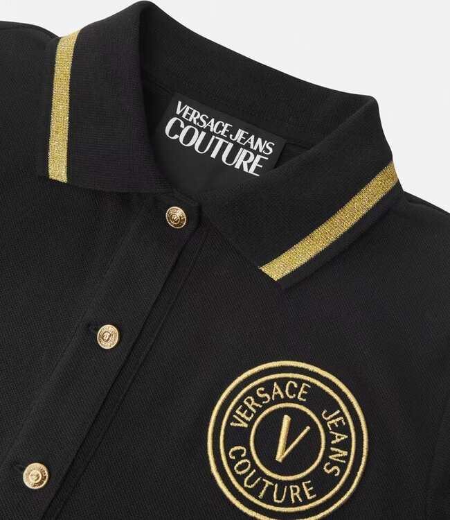 Versace Jeans couture Polo dress V Emble-Black gold