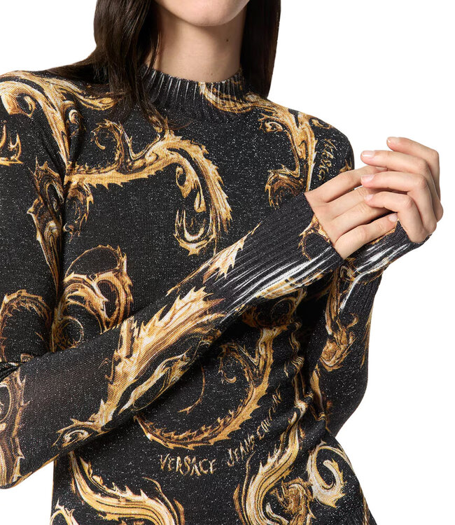 Versace Jeans couture Chromo Couture Knit Lurex Sweater-Black