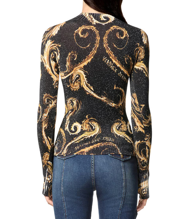 Versace Jeans couture Chromo Couture Knit Lurex Sweater-Black
