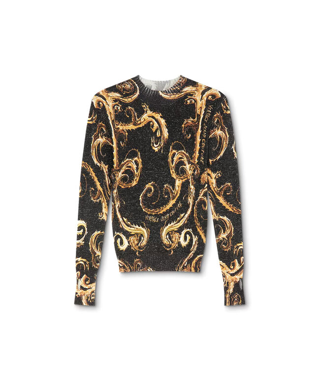 Versace Jeans couture Chromo Couture Knit Lurex Sweater-Black