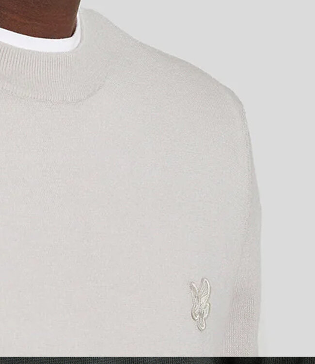 Lyle & Scott Tonal eagle Cotton Merino Crew Neck-Cove