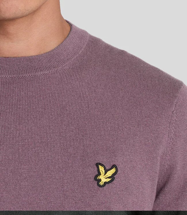 Lyle & Scott Cotton Merino Crew Neck-Highland Mauve