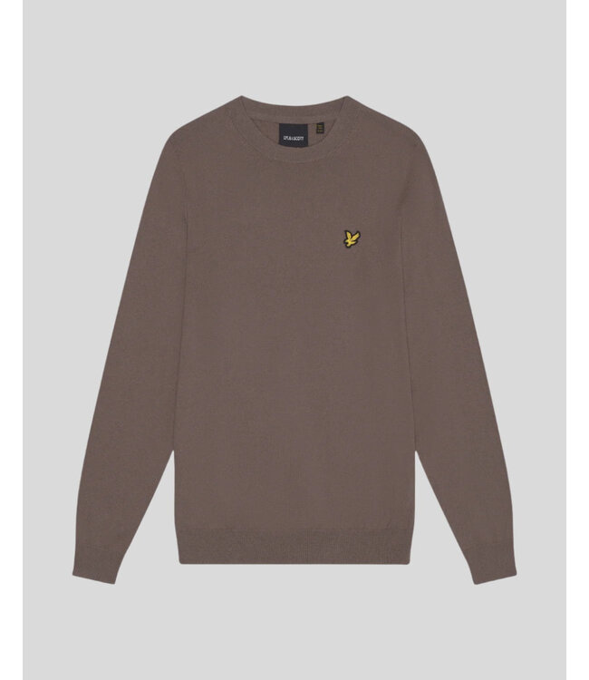 Lyle & Scott Cotton Merino Crew Neck-Heritage Taupe