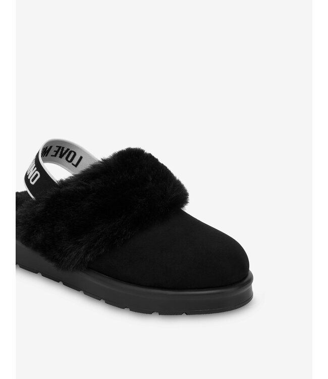 Love moschino Winter Sandal Fur-Black
