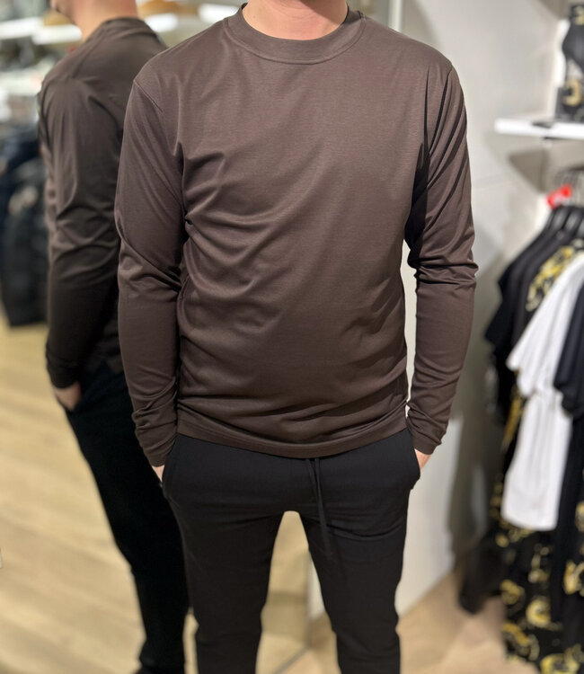 'TriaD'oro' Long Sleeve Tee -Brown