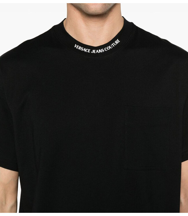 Versace Jeans couture Tee Logo collar Rib Cotton-Black