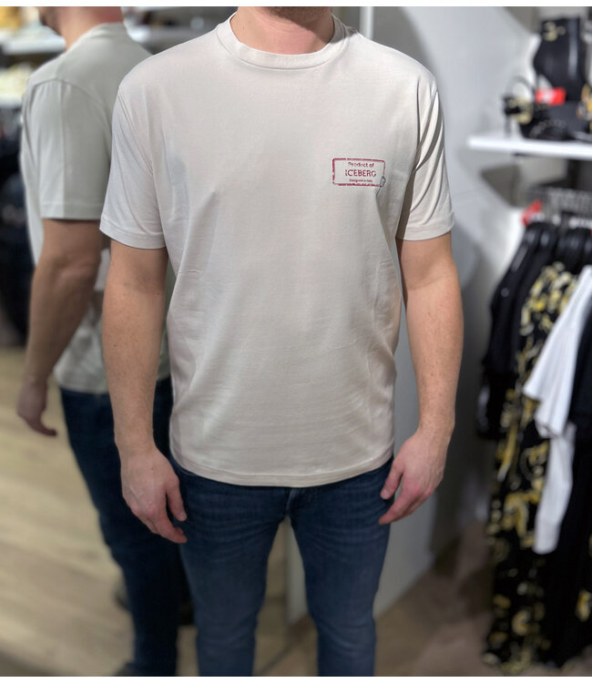 ICEBERG Tee Red Chest Logo-Dust