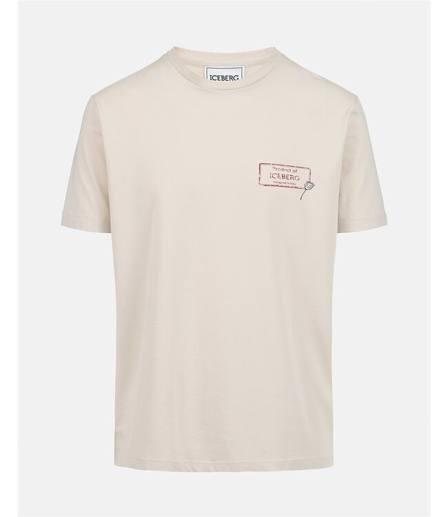 ICEBERG Tee Red Chest Logo-Dust