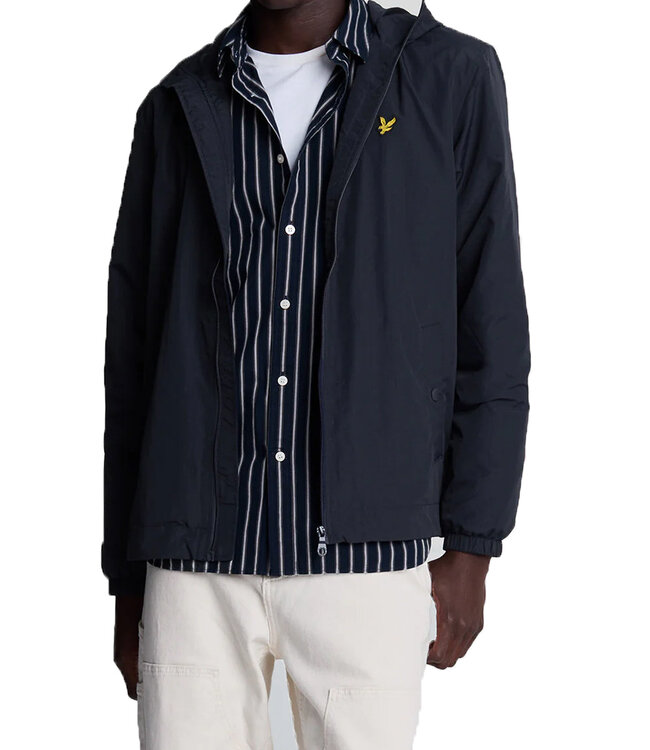 Lyle & Scott Zip Through Hooded Jacket-Dark navy
