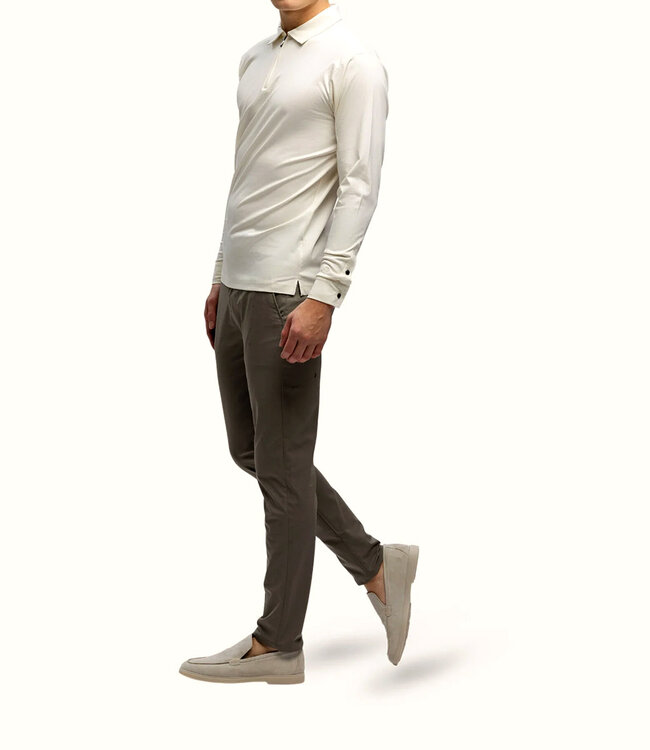 'TriaD'oro' Polo zip Long sleeve-Off White