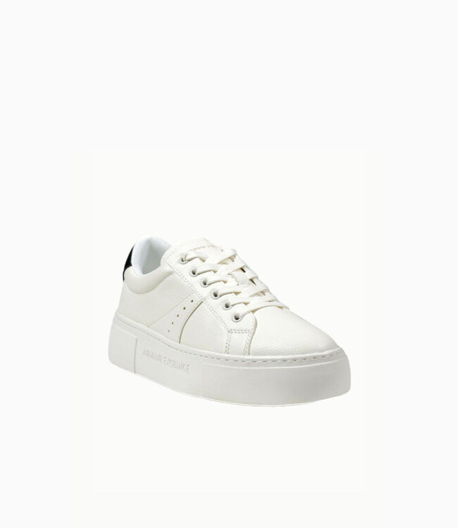 ARMANI EXCHANGE Wmn sneaker with contrasting heel-White