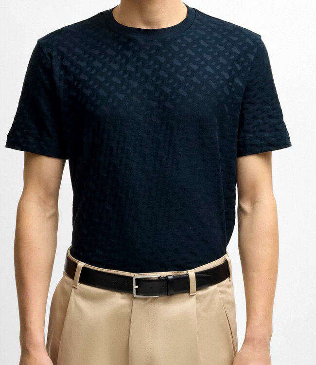 BOSS Tee Monogram-Dark blue