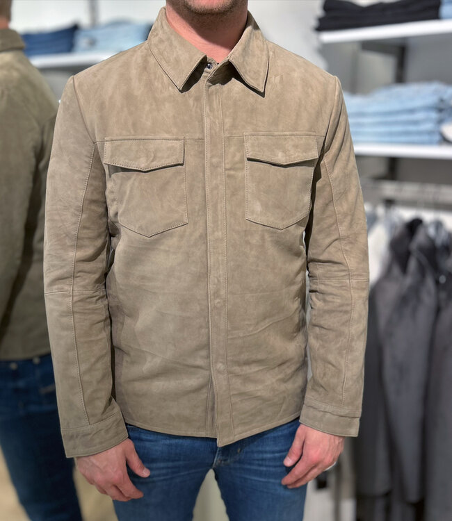 Overshirt Goat Suede-Taupe