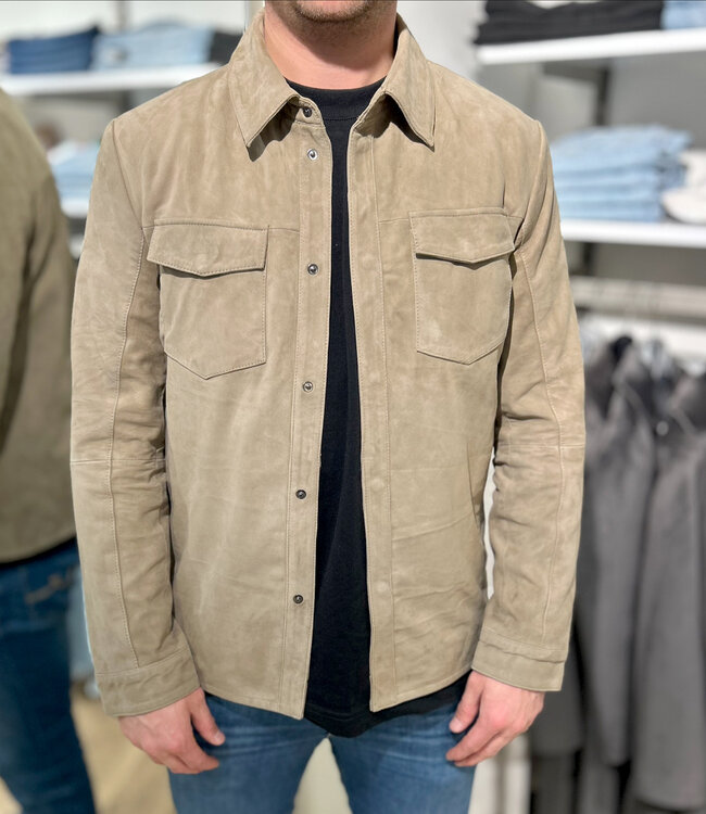 Overshirt Goat Suede-Taupe