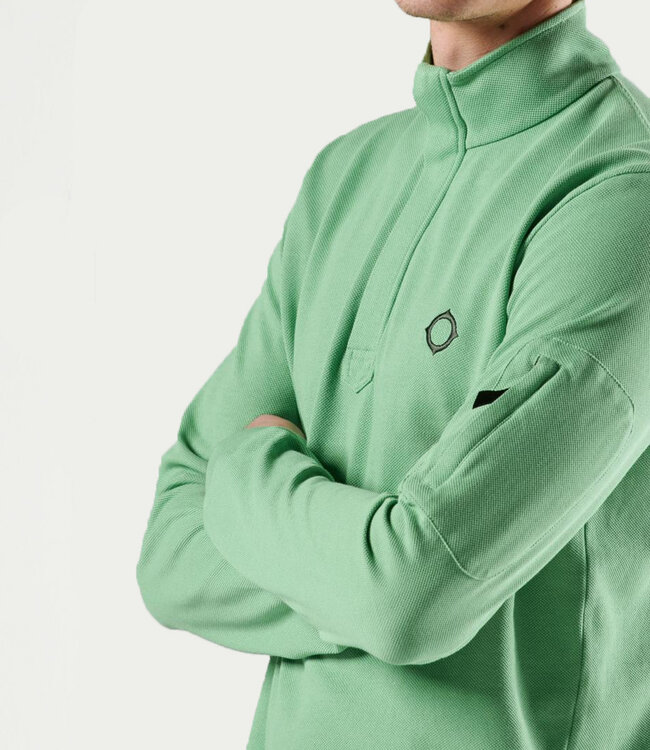 Ma.Strum Long Sleeve Funnel Neck Polo-Feldspar