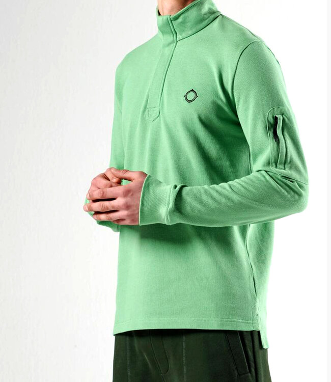 Ma.Strum Long Sleeve Funnel Neck Polo-Feldspar