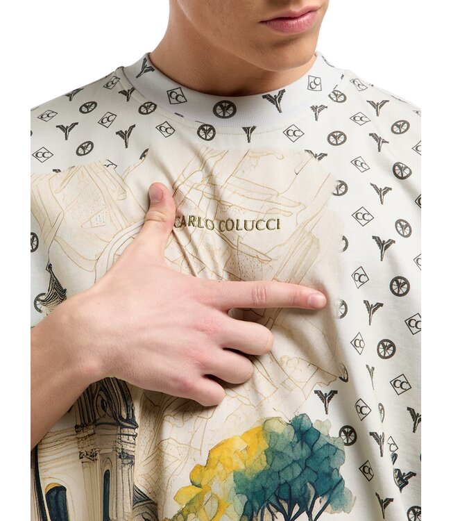 Carlo colucci Tee Urban heritage-Creme