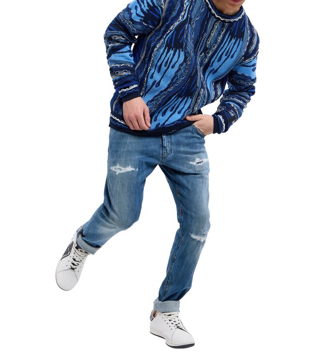 Carlo colucci Sweater -Multi color-Blue white