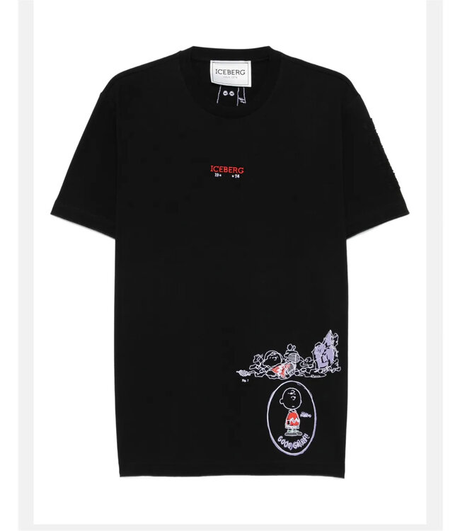 ICEBERG Tee Charlie Brown Good Grief-Black