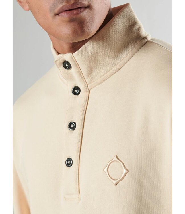 Ma.Strum Stria Funnel Box Sweat-Burnt Cream