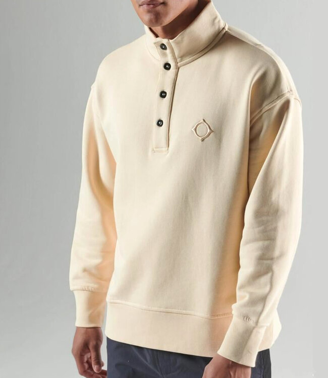 Ma.Strum Stria Funnel Box Sweat-Burnt Cream