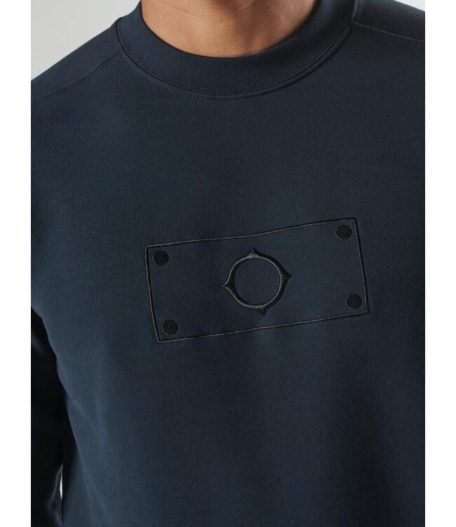 Ma.Strum Blast Embroidered Badge Sweat-Ink Navy