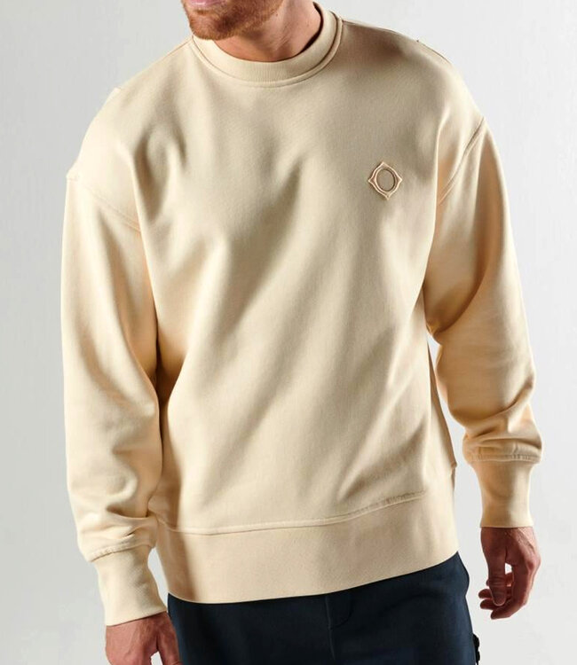Ma.Strum Altimus Box Fit Crew Sweat-Burnt Cream