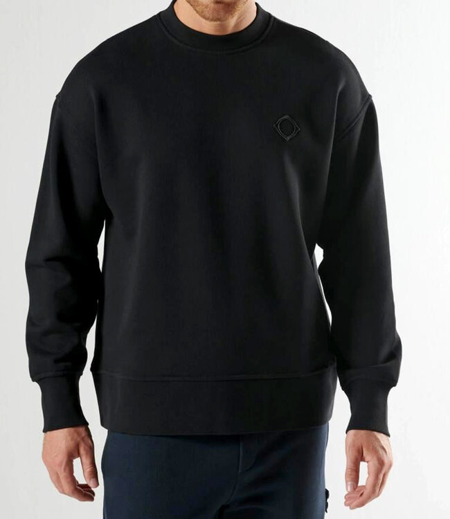 Ma.Strum Altimus Box Fit Crew Sweat-Jet Black