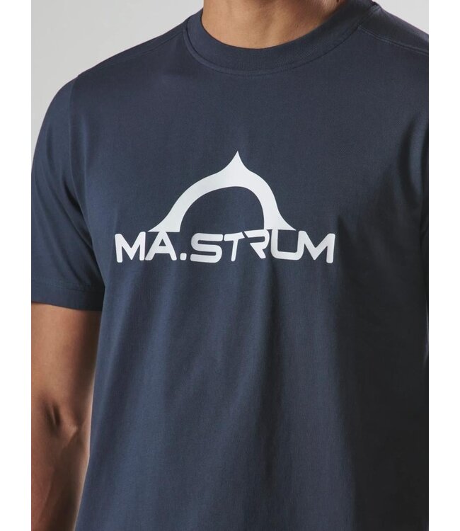 Ma.Strum Bora Half Compas Print Tee-Ik Navy