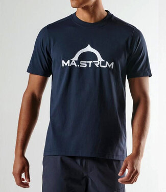 Ma.Strum Bora Half Compas Print Tee-Ik Navy